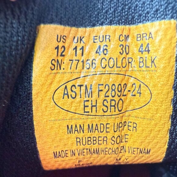 NEW Skechers Men's Slip Resistant Memory Foam Lace Up Work Shoes 77156 Black - Picture 11 of 12